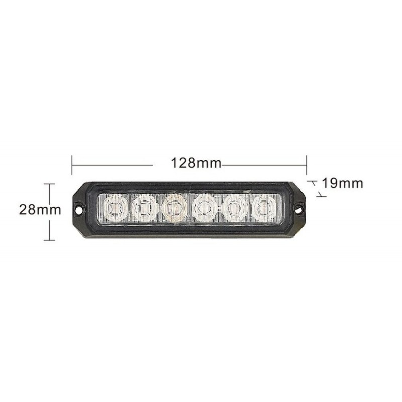 Predátor 6x3W LED 128*28 mm 12/24V, R10, R65